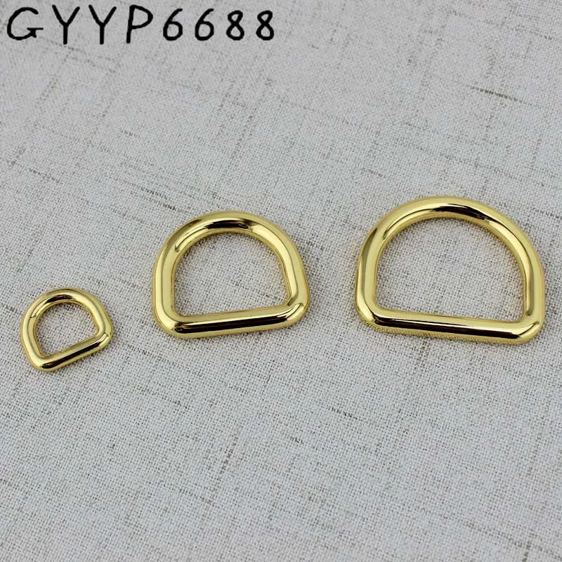 High quality 4pcs 50pcs 13mm 32mm Deep gold Tone Dee D ring match buckle Cast Solid Custom manufactured Cast Solid Buckles