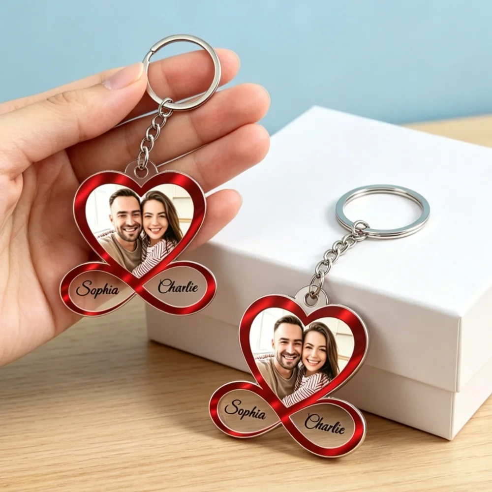 Cadeau personnalisé pour la Saint-Valentin, porte-clés en acrylique avec photo