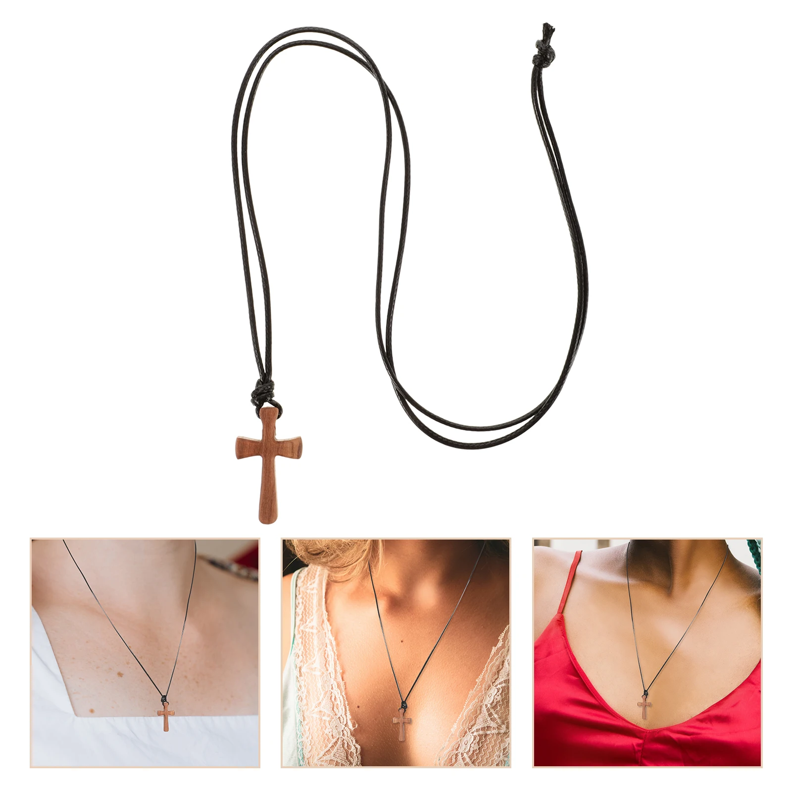 

Wood for Men and Women Minimalist Design Adjustable Cord Pendant for Daily Wear Religious Jewelry Car Mirror