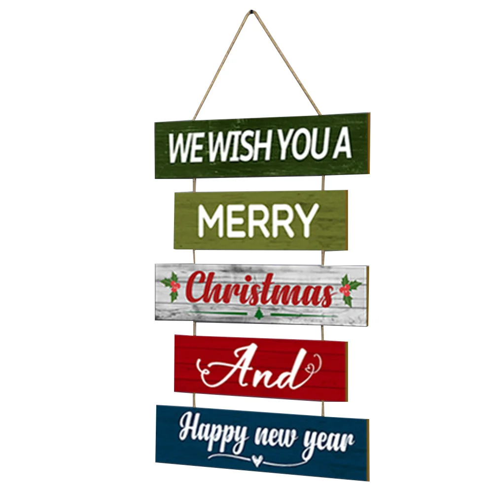 

1pcs Christmas Wood Sign Hanging Decoration Door Wall Merry Christmas Wooden Pendant Xmas Ornament Party Festival Decor
