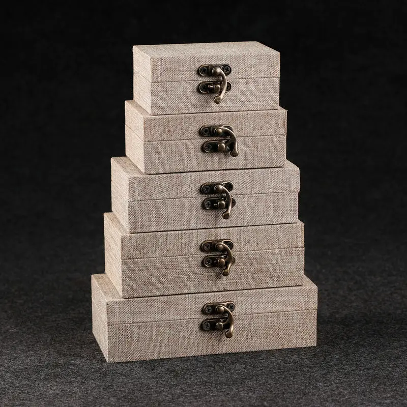 Chinese Calligraphy Painting Stamp Gift Box Linen Gift Jewelry Stamp Storage Box Private Name Seal Collection Storage Boxes
