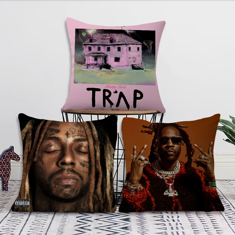 Rapper 2 Chainz Pretty Girls Like Trap Music For Bedroom Car Coffee Shop Room and Living Room Sofa Decorative Pillow Cover Case