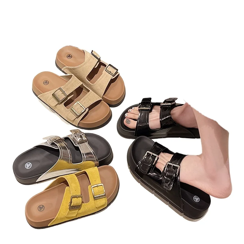 

Cool Slippers for Women's Summer Outdoor Wear, New Thick Soled Lazy and Non Slip Beach Women's Sandals, Flat Slippers