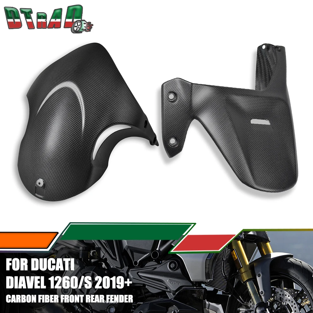

For DUCATI Diavel 1260 S 2019-2023 2024 Carbon Fiber Front Fender & Rear Hugger Mudguard Splash Guard Motorcycle Fairing Kits