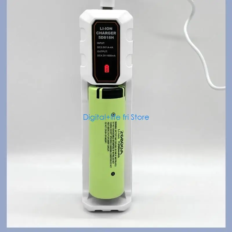 E06D Type C Battery Chargers Intelligent Auto Detect Ergonomic Plastic Housing For 26800/26850/32650/32850 Daily Charging Needs