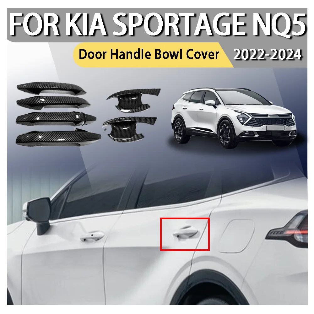 

Door Handle Bowl Cover For Kia Sportage NQ5 2022 2023 2024 Upgrade Carbon Fiber Style Door Handle Bowl Cover Cup Cavity Trim
