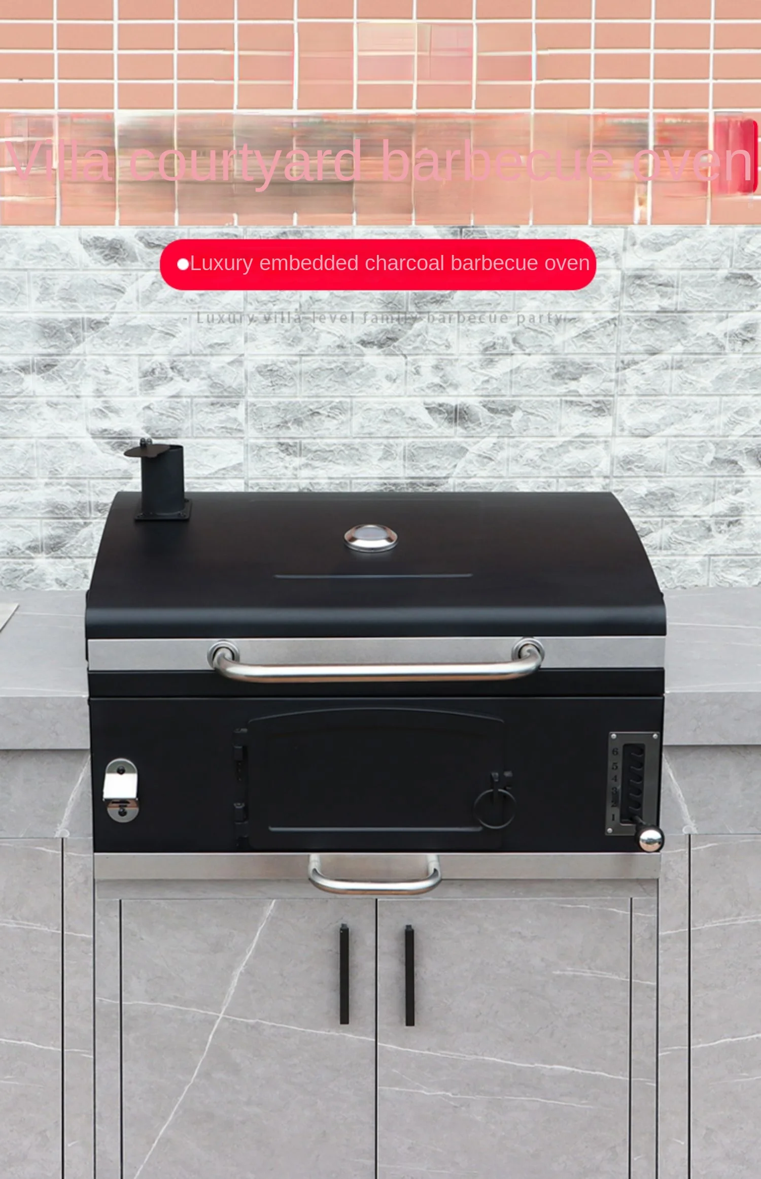 Embedded Smokeless Barbecue Oven Outdoor Villa Courtyard Charcoal Grill Stove Barbecue Rack Barbecue Table