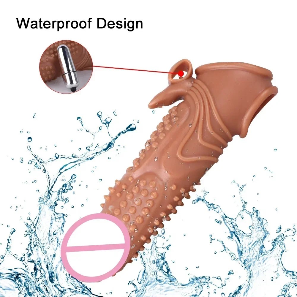 موسع كم القضيب الواقعي للرجال ، حلقة هزازة ، كم قضيب ، تكبير القضيب ، تأخير القذف ، واقي ذكري قابل لإعادة الاستخدام ، ألعاب جنسية #3