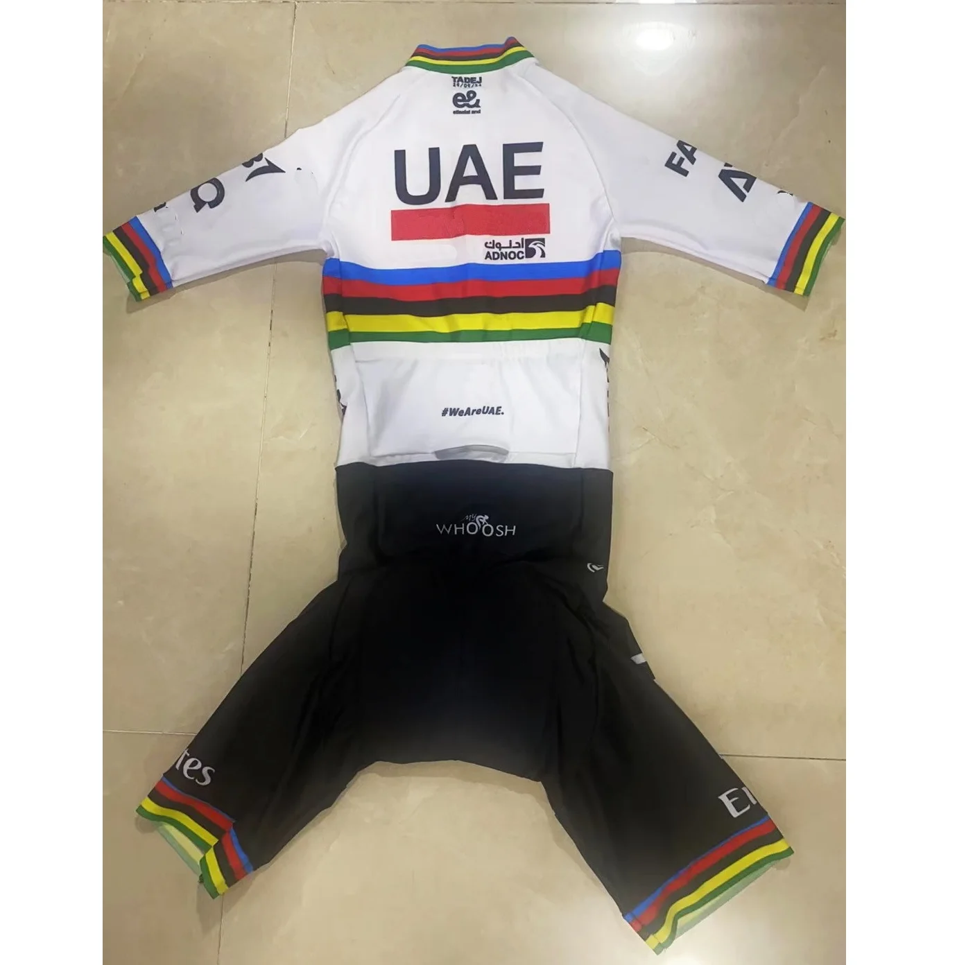 LASER CUT Skinsuit 2024 UAE TEAM World Champion Bodysuit SHORT Cycling Jersey Bike Bicycle Clothing Maillot Ropa Ciclismo