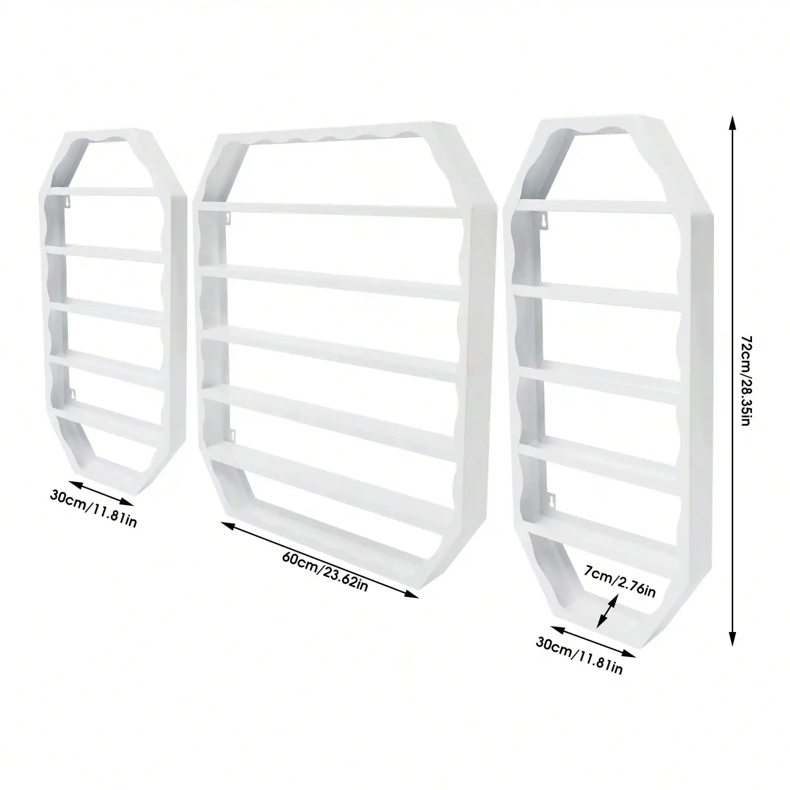 

Wall-Mounted Nail Polish Storage Racks Multi-Tiers Metal Octagonal Cosmetic Display Rack For Home Spa Nail Salon Shop