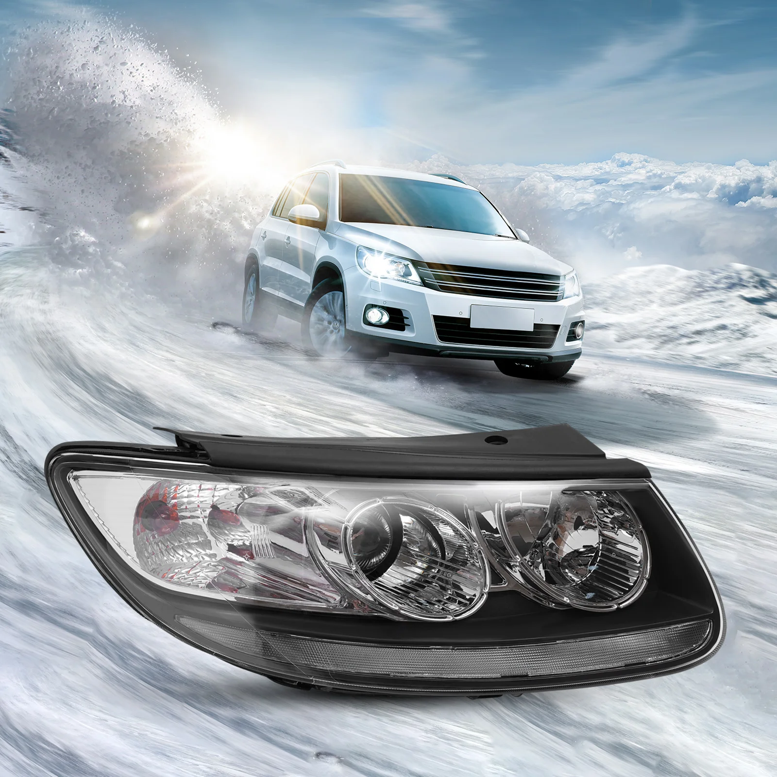 

2007-2012 Hyundai Santa Fe Halogen Headlights Impact-Resistant Long-Lasting for Safe Driving