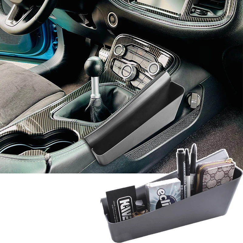 For Dodge Challenger 2023 2022-2015 Gear Shift Storage Box Additional Interior Storage Accessories for Phone Sunglasses Holder