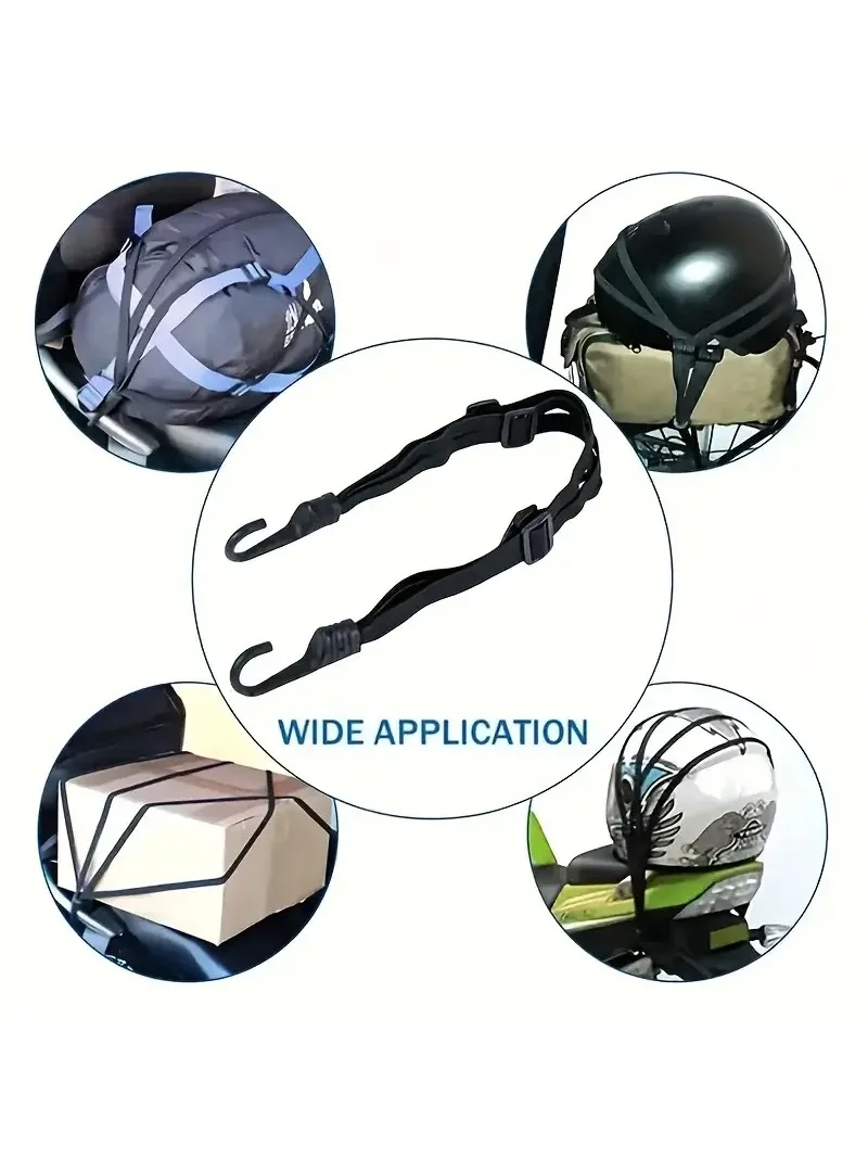AliExpress NONE Motorcycle Helmet Cargo Net Elastic Bungee Cord with 4 Hooks for Bike Luggage Back Seat Bag Holder for Electric Scooter Stretchy