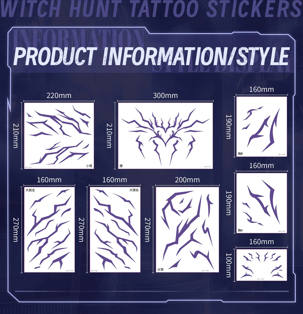 Hot-selling Kpop Rumi Cosplay Prop Tattoo Sticker Rumi Kang Tattoo Sticker Demonizing Sticker Hallowmas Party Adult Prop