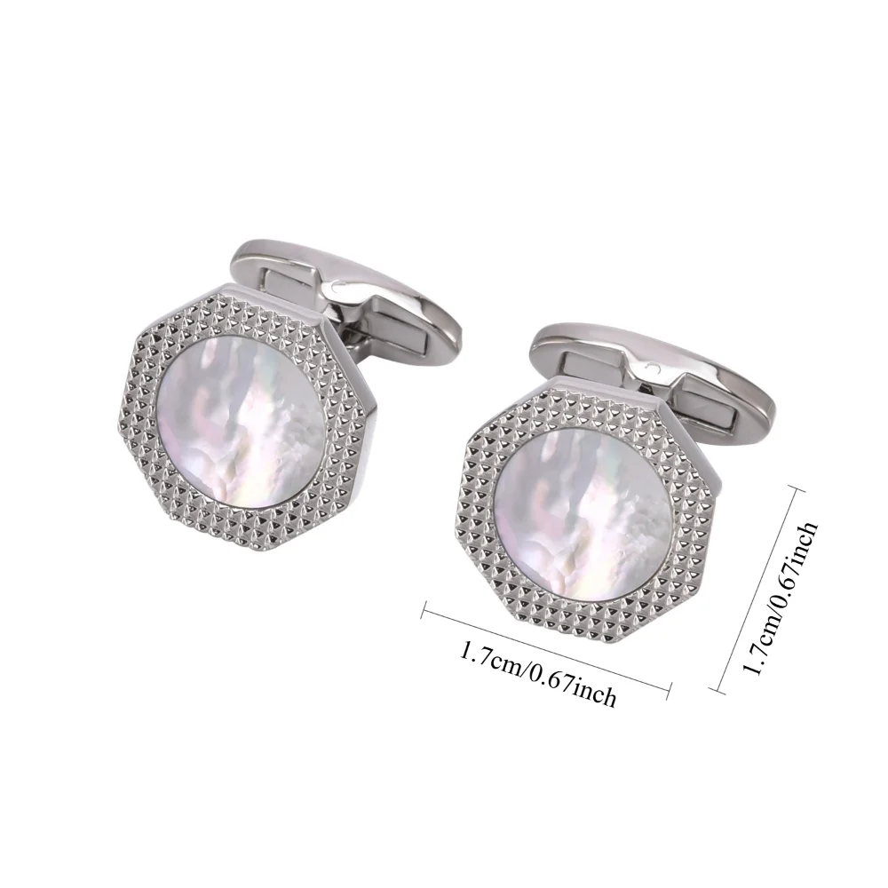 Hexagonal Shell Cufflink Shell Men's Business Cufflinks Shirt Suit Cuff Accessories Exquisite Decoration For Banquet Formal Wear