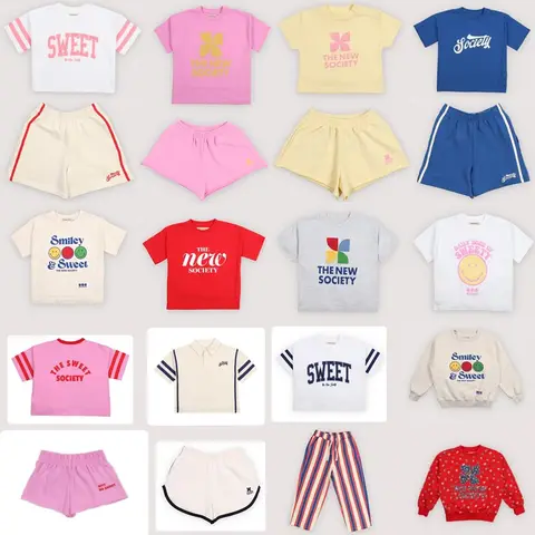 2026 Spring Summer Kids T-shirts and Shorts Set for Girl Boy Sweatshirts Casual Pullover Pant Baby Tee Clothes