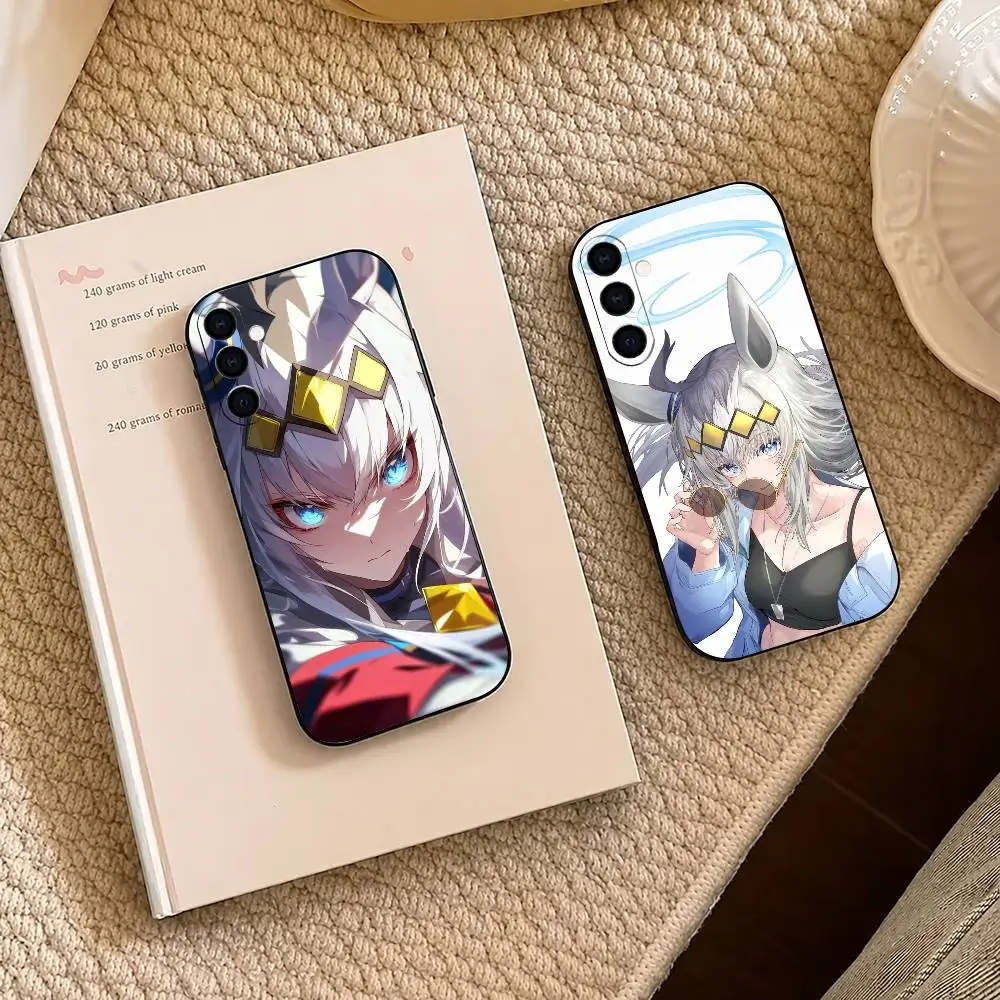 Cute O-Oguri Cap W-Umamusume Phone Case For Samsung A73 20,21s,22,31,32,52,53,72 Soft Black Shell