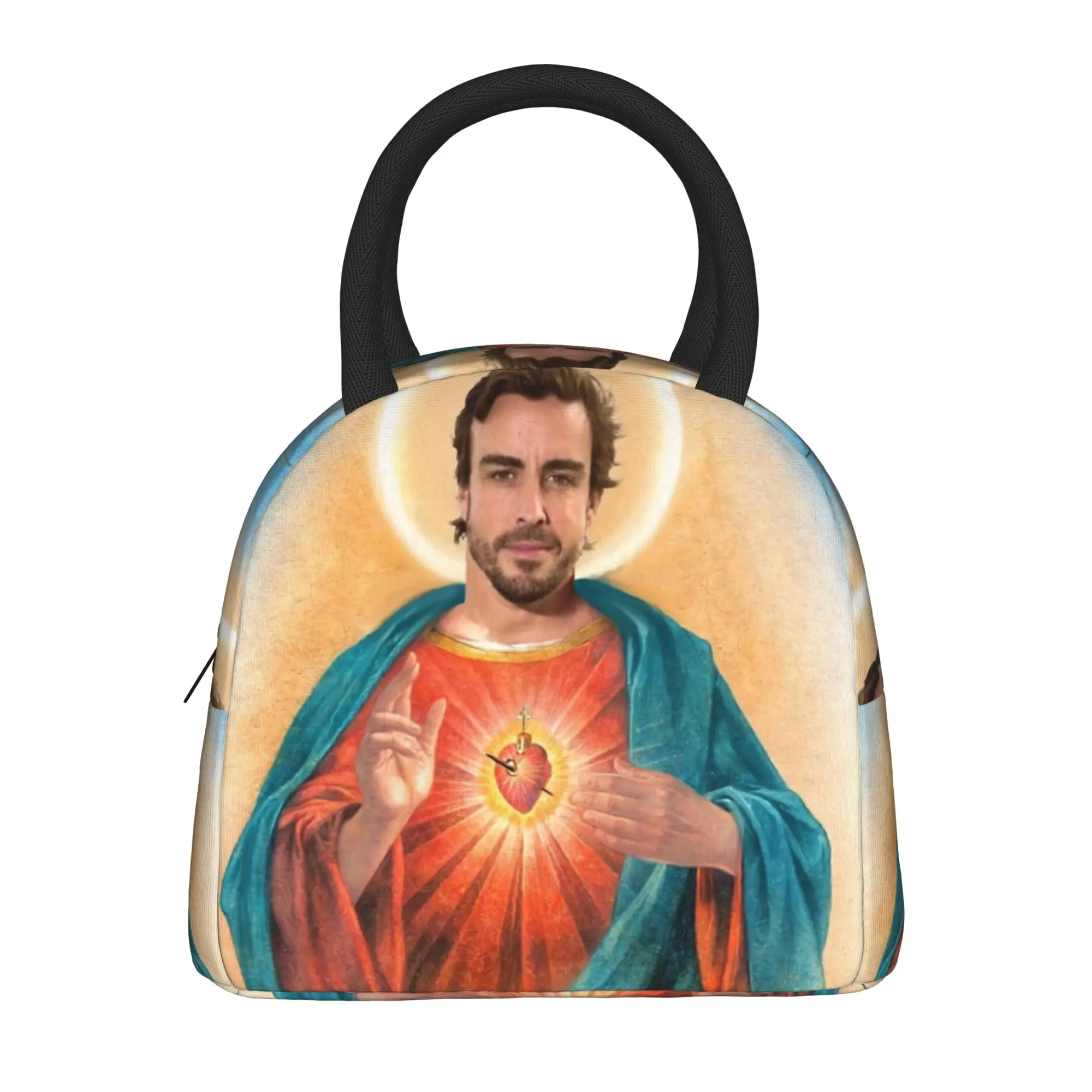 Fernando Alonso Saint  Merch Insulated Lunch Bag For Office  Storage Food Boxes Leakproof Cooler Thermal Lunch Boxes