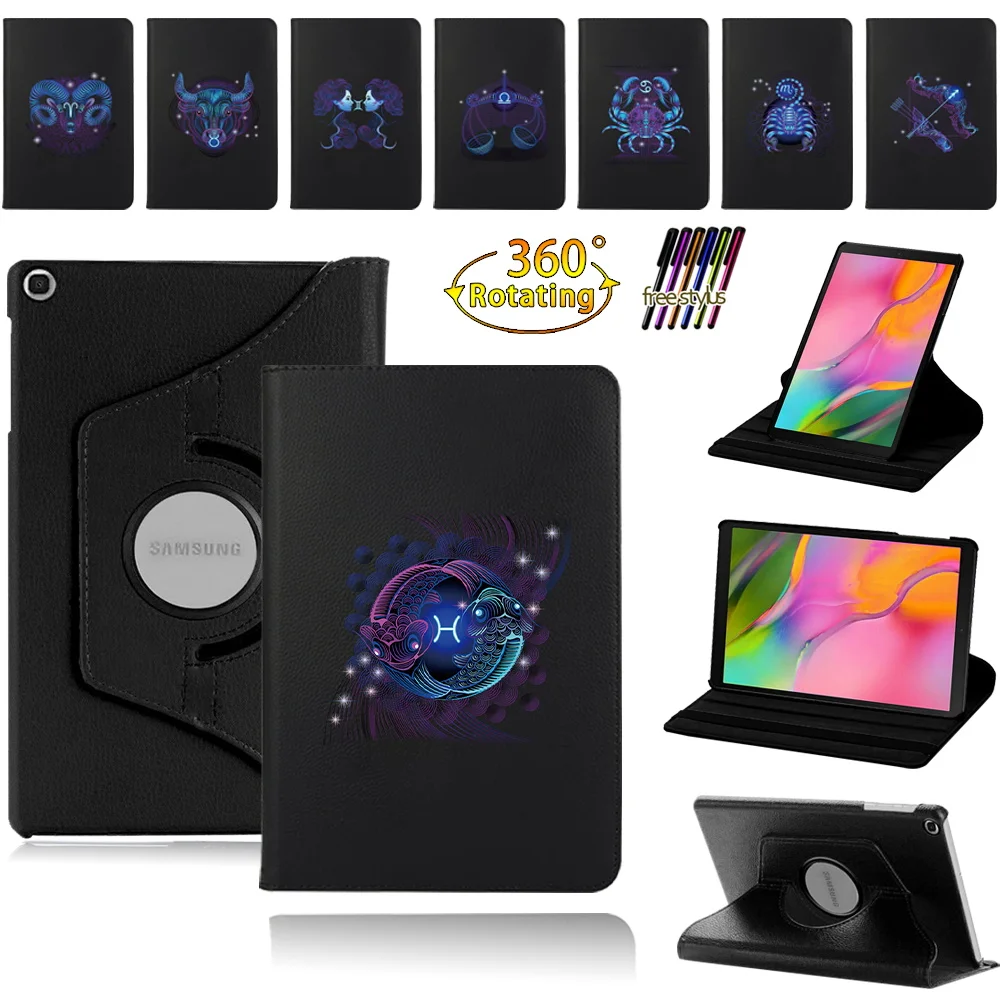 

Flip Tablet Cover Case for Samsung Galaxy Tab A 10.1" 2019 T510 T515/Tab S6 Lite P610 360 Degrees Zodiac Signs Pattern Shell