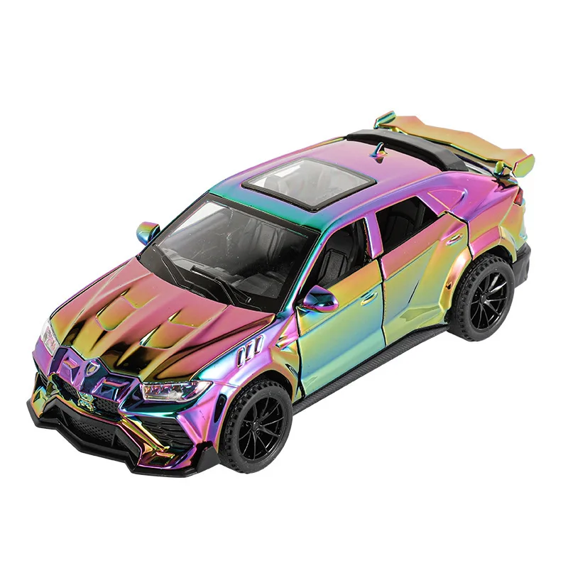 Urus yellow-gold off-road vehicle sound and light pull back toy model living room room tabletop car ornament boy gift