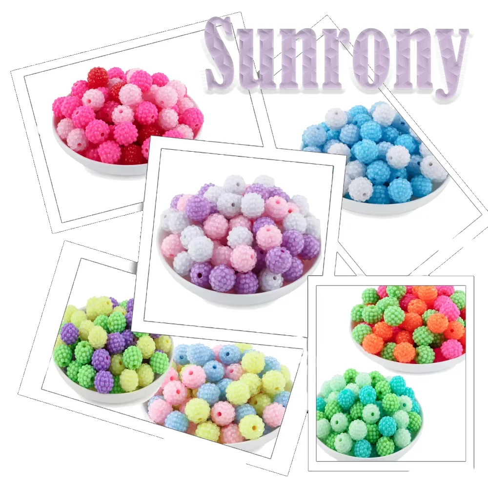 

15 шт. 16 мм цветные акриловые круглые бусины YangMei Ball, модные и свободные бусины, ювелирные изделия, аксессуары для украшения одежды