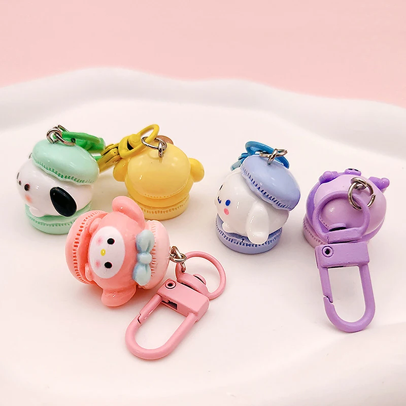 Schattige Hamburger Sanrio Macaron Sleutelhanger Mijn Melodie Cinnamoroll Lief Meisje Hart Student Hanger Ins Vriendinnen Cadeau Hanger