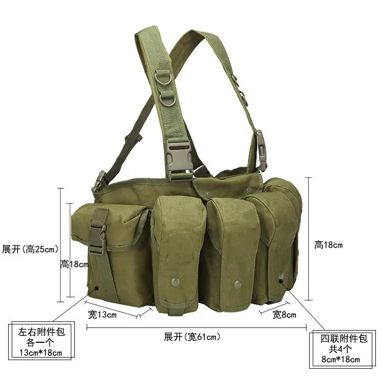 Multifunktionale Outdoor Taktische Weste Brust Hängen AKCS Bauchtasche Ausrüstung Weste