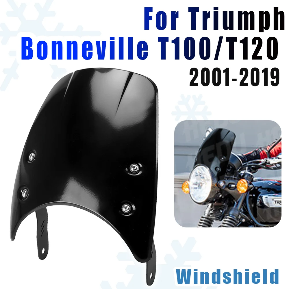 

Для Triumph BonnevilleT100 T120 Thruxton900 2003-2015 2019, ветровой дефлектор, лобовое стекло мотоцикла, аксессуары для переднего ветрового стекла
