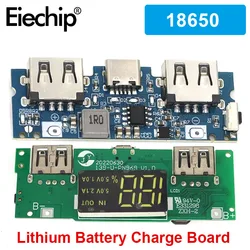 Dual USB 5V 2.4A LED Lithium Battery Charger Board - Mobile Power Bank 18650 Compatible with Micro/Type-C USB