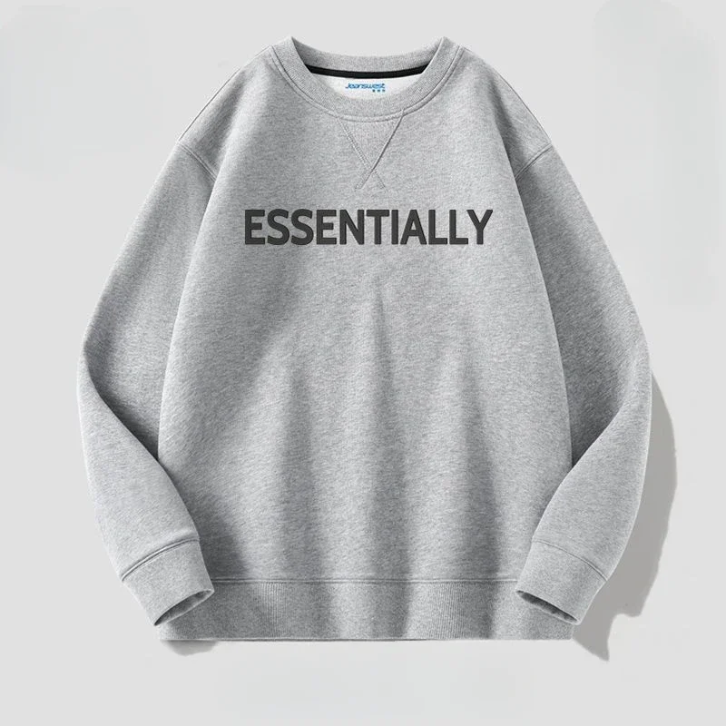 

Male Clothes Crewneck Top Sweatshirt for Men Round Neck Hoodieless Letter Black Pullover Simple Funny Novelty and Loose No Brand