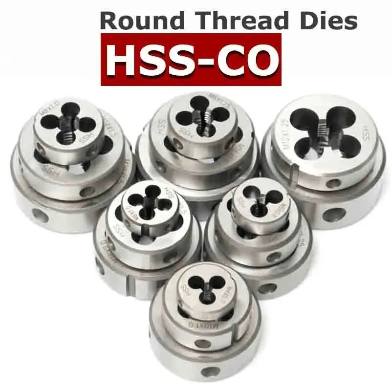 HSS‑CO M35 8% Cobalt Round Thread Die Right Hand Metric Fine Pitch External Thread Cutting Tool M6‑M33 for Stainless Steel