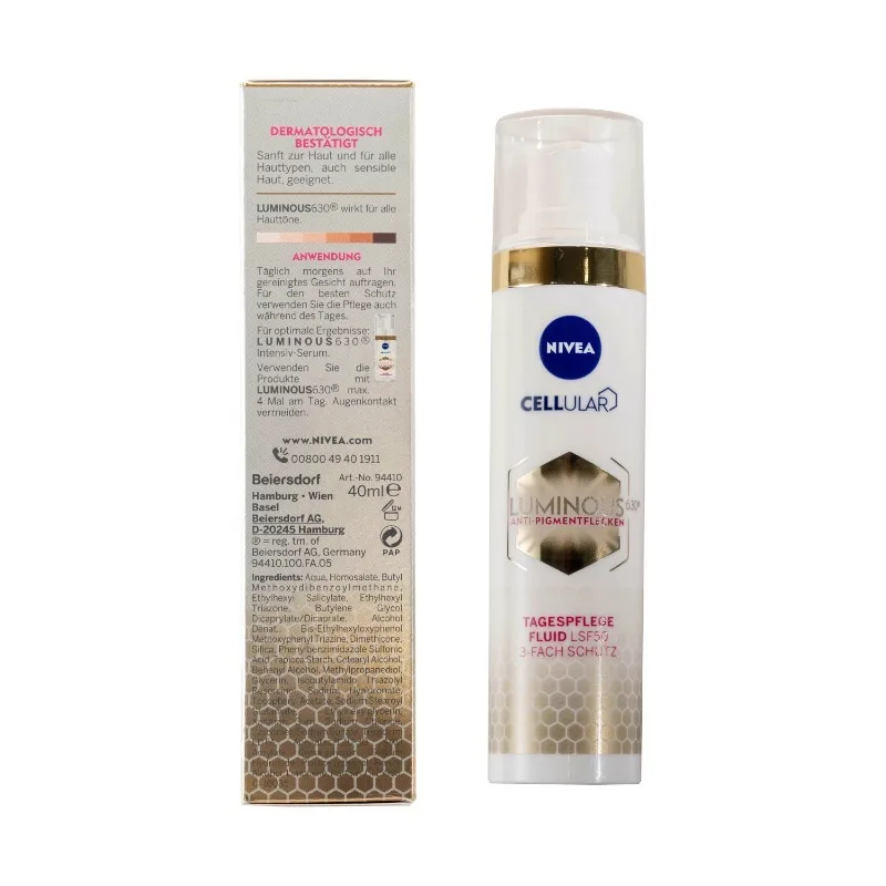 Nivea 630 krem przeciwsłoneczny do twarzy 40ml ochrona przed promieniowaniem UV SPF 50 izolacja przeciw wybielaniu przed słońcem krem przeciwsłoneczny krem z filtrem ochrony skóry rzadkie piękno