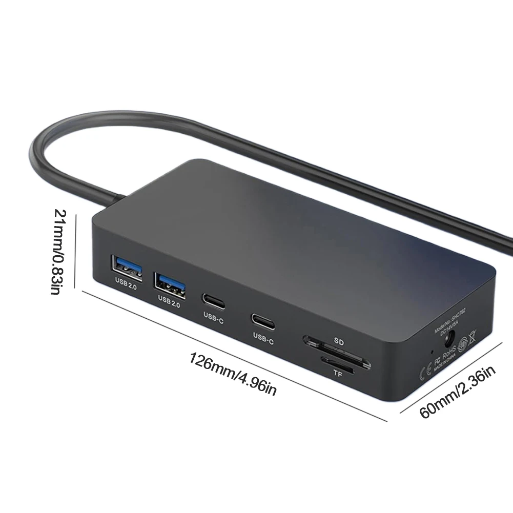 11 in 1 For Microsoft Surface Dock W/ 3 USB +2 USB C Port PD 100W