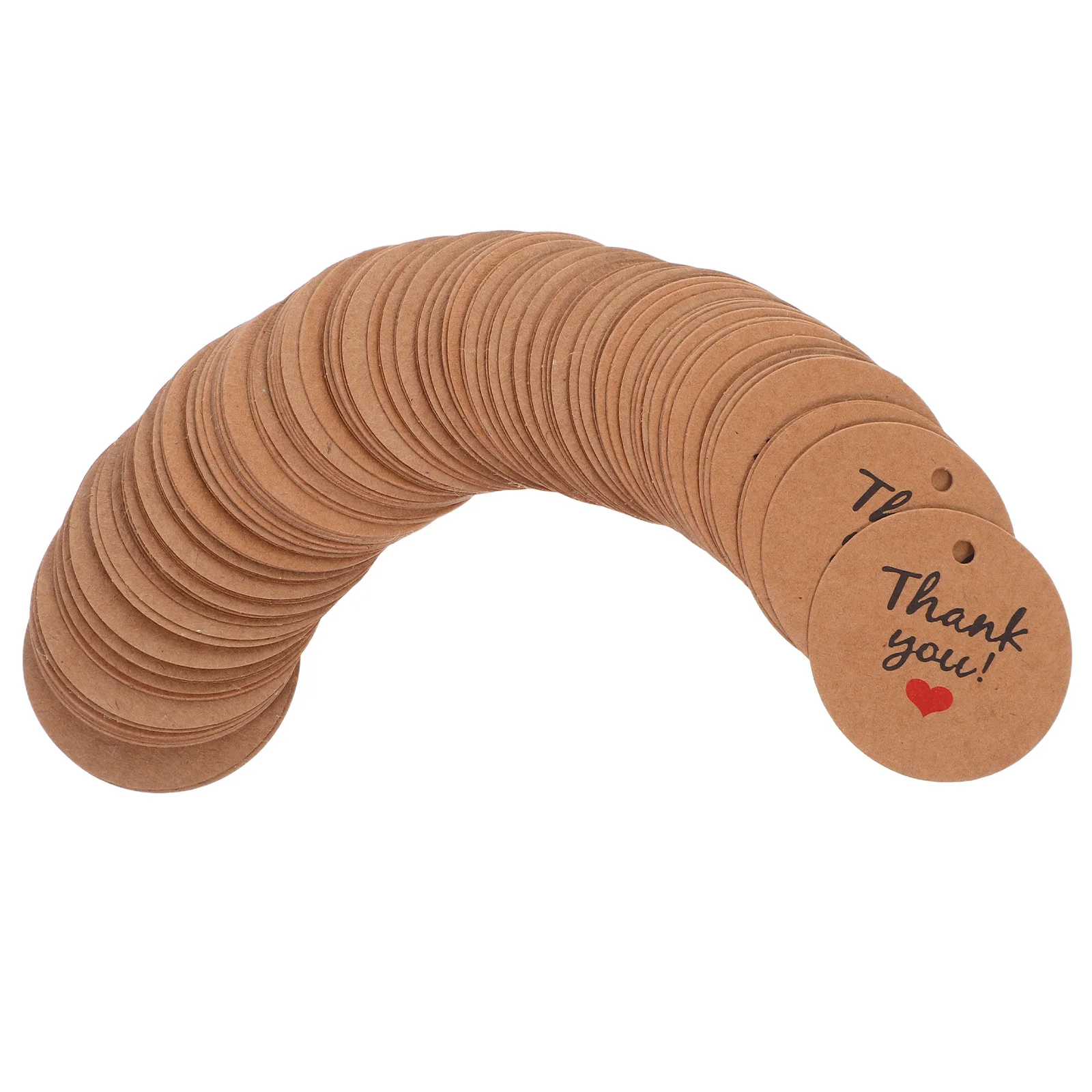 100 قطعة العلامات المعلقة كرافت ورقة ثقب دائري اليدوية خمر الزفاف لصالح تسميات ريفي شكرا لك علامات هدايا لحفلة عيد ميلاد #5