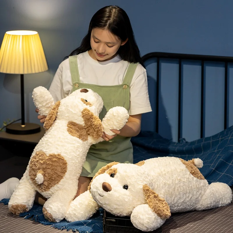 큰 긴 귀 누워 강아지 봉제 베개, 만화 동물 머리 지지대 베개, 잠자는 동반 선물