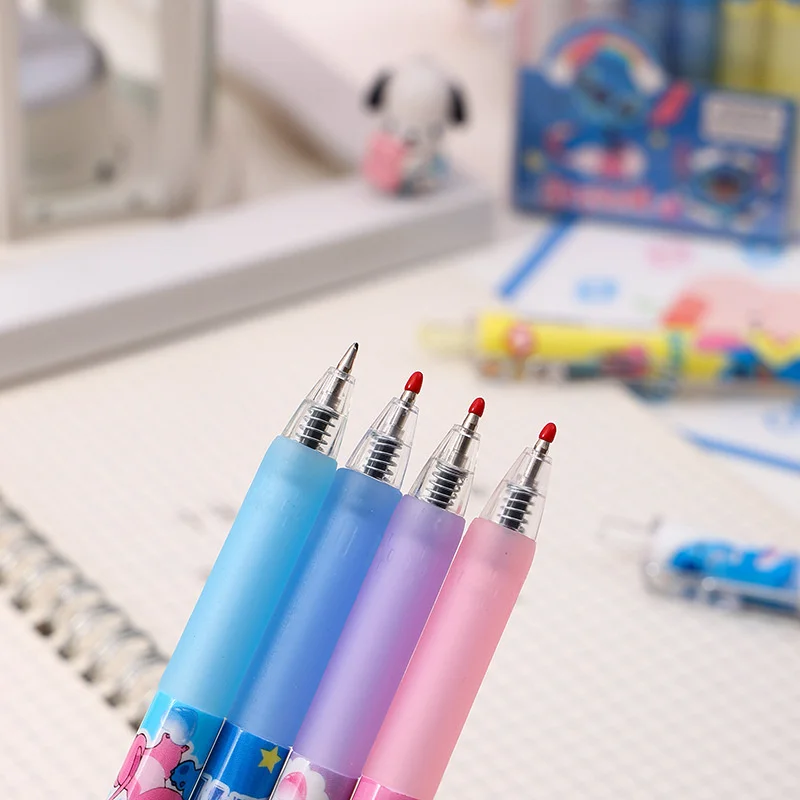 12pcs Disney Stitch Gel Pens Cartoon New Pressing Pen Black Water Ink 0.5mm Cute Signature Pen Stationery Student children Gift