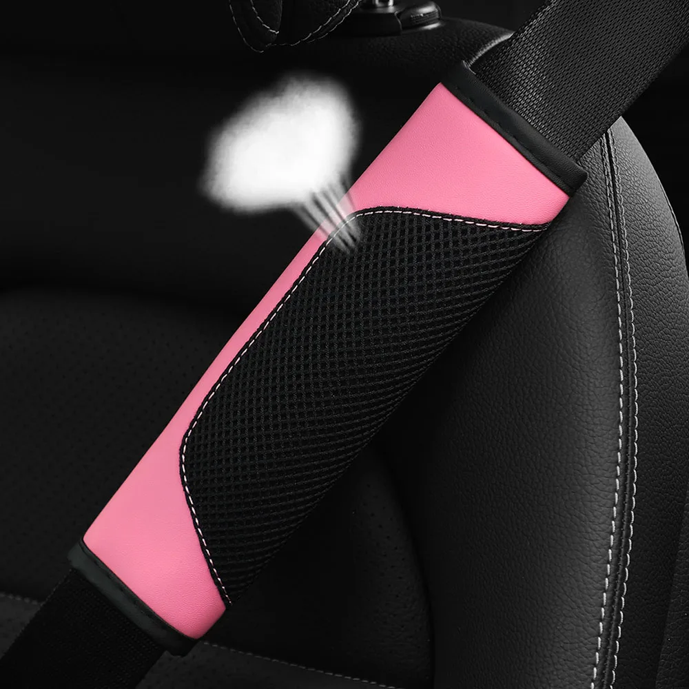 A Three-dimensional Mesh Cloth Leather Breathable Car Seat Belt Shoulder Strap Cover Insurance Strap Cover Automotive Supplies
