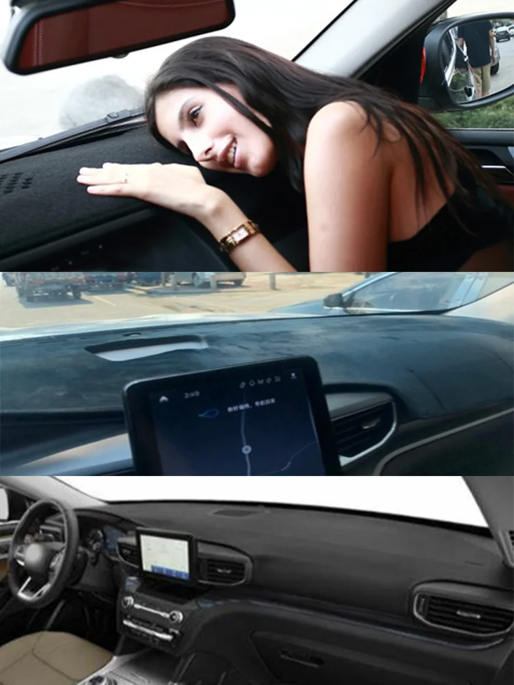 

For 2020-22 Ford Explorer ST XLT Mk6 Car-Styling Dashmat Dashboard Cover Instrument Panel Insulation Sunscreen Protective Pad
