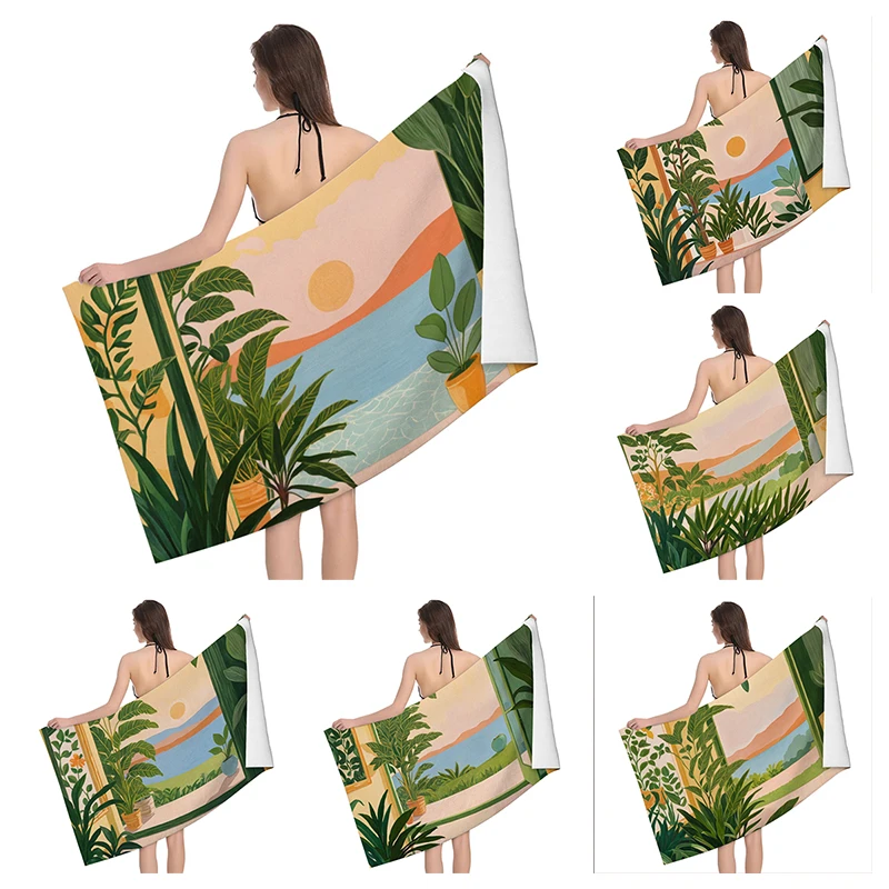 

Home bath towels for the body towels bathroom quick drying microfiber beach man large sports towel Fruit plant boho simple ins