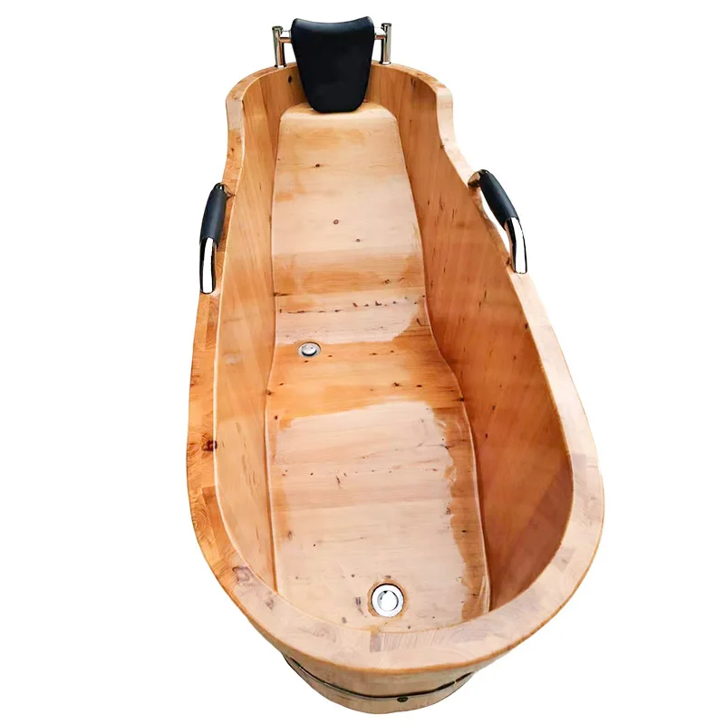 Adult lying bath bucket Household sweat steaming wooden bath bucket Cedar bath