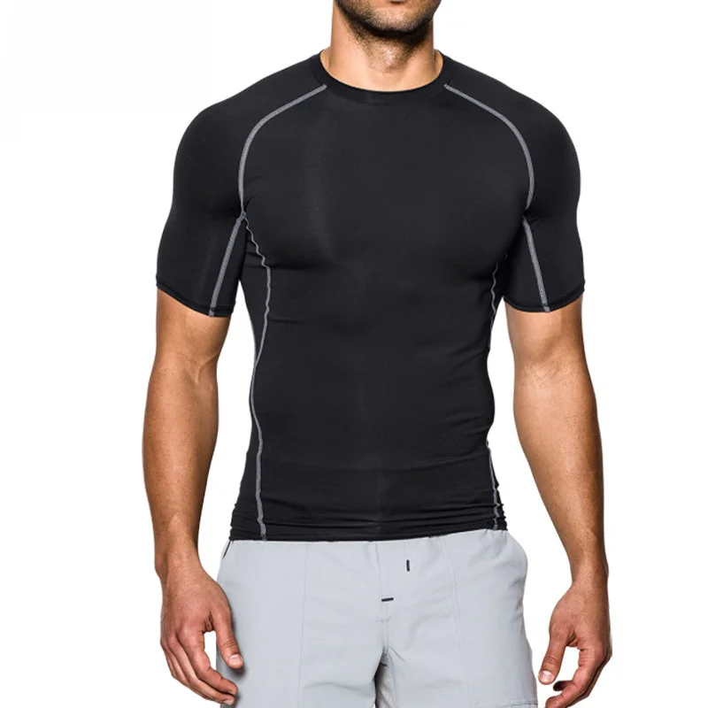 

Gym Running Compression Shirts Soccer Short Sleeve Men Sportswear Fitness Jogging Quick Dry T-Shirt Sport Football Wear Clothing