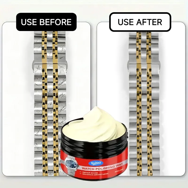 Sofortige Uhrenpolierpaste – Metallrahmen-Erneuerungscreme, Reparatur von Armbändern und Siebkratzern, Reparatur von Metallschmuck, Reparaturwerkzeugen und -sets