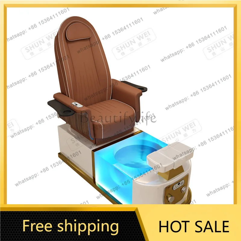Factory Direct Sales Cross-border Nail Sofa Electric Massage Spa Chair Foot Care High-end with Light