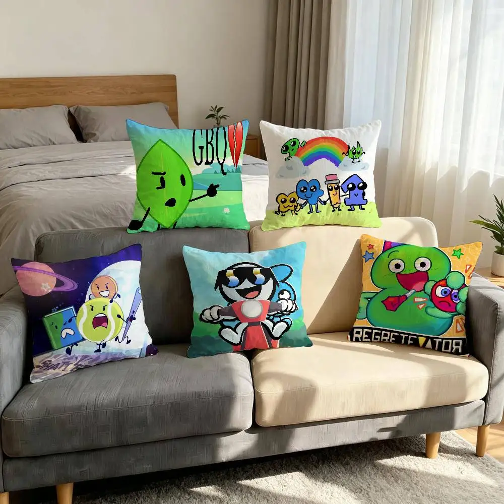 Custom Battle for Dream Island Game cushion cover soft Pillow Case BFDI for Sofa Living Room Home office Decor Protective Covers