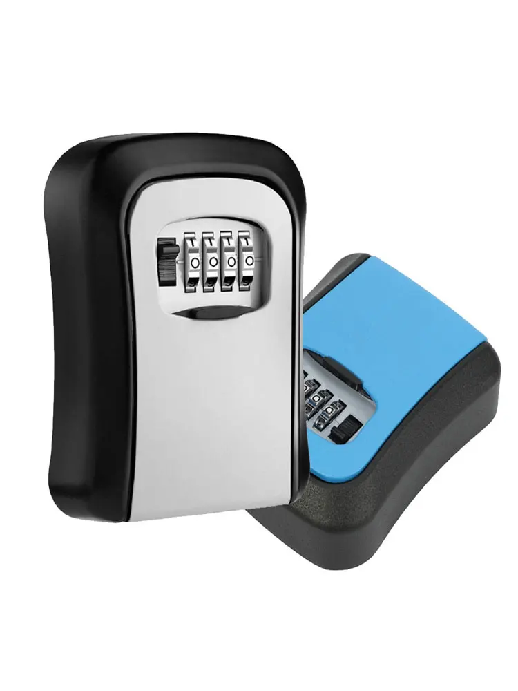 صندوق قفل مفتاح بلاستيك مثبت على الحائط ، صندوق الأمان المقاوم للطقس ، تخزين مفتاح الجمع بين 4 أرقام