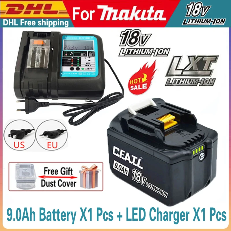 

For Makita battery rechargeable18V 6.0Ah9Ah lithium battery 18V BL1840, BL1830, BL1850, BL1850B original For Makita tool battery