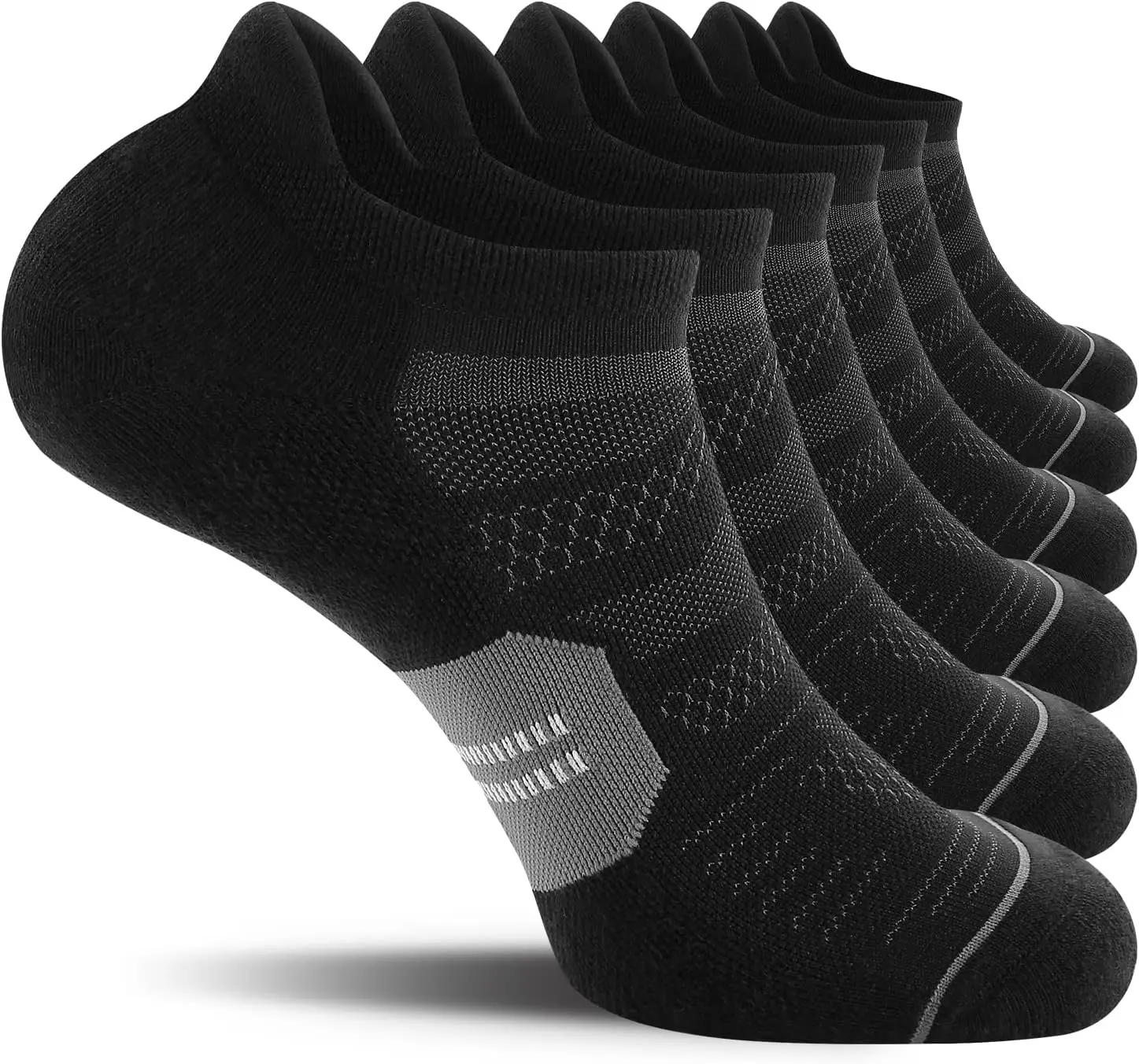 

Men's Ankle Running Socks with Cushion Low Cut Athletic Tab Socks for Men Women 6 Pack