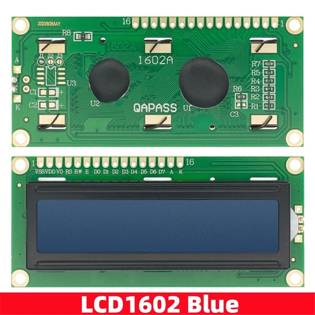 LCD1602 1602 LCD Module Blue Green Screen 5V 16x2 CF8574 IIC Adapter Llate Compatible with Arduino Crystal Display Module