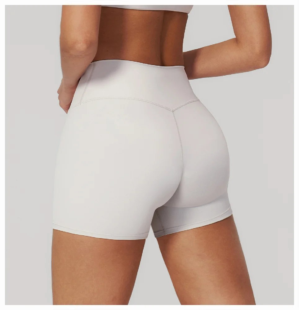 Women Gym Pants Solid Color Yoga Shorts High Waist Workout shorts Breathable Fi… - Image 6