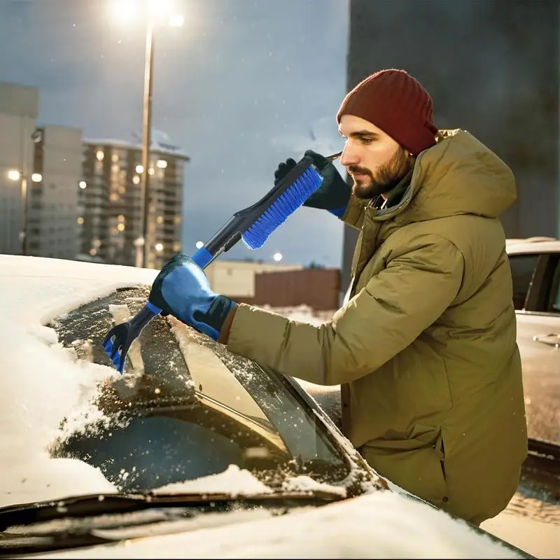 Snow Brush With Ice Scraper Retractable Snow Scraper With Foam Grip Winter Snow Removal Tool Snow Scraper And Brush For Car